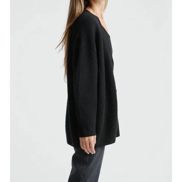 New Quince Mongolian Cashmere Oversized Boyfriend Cardigan Sweater